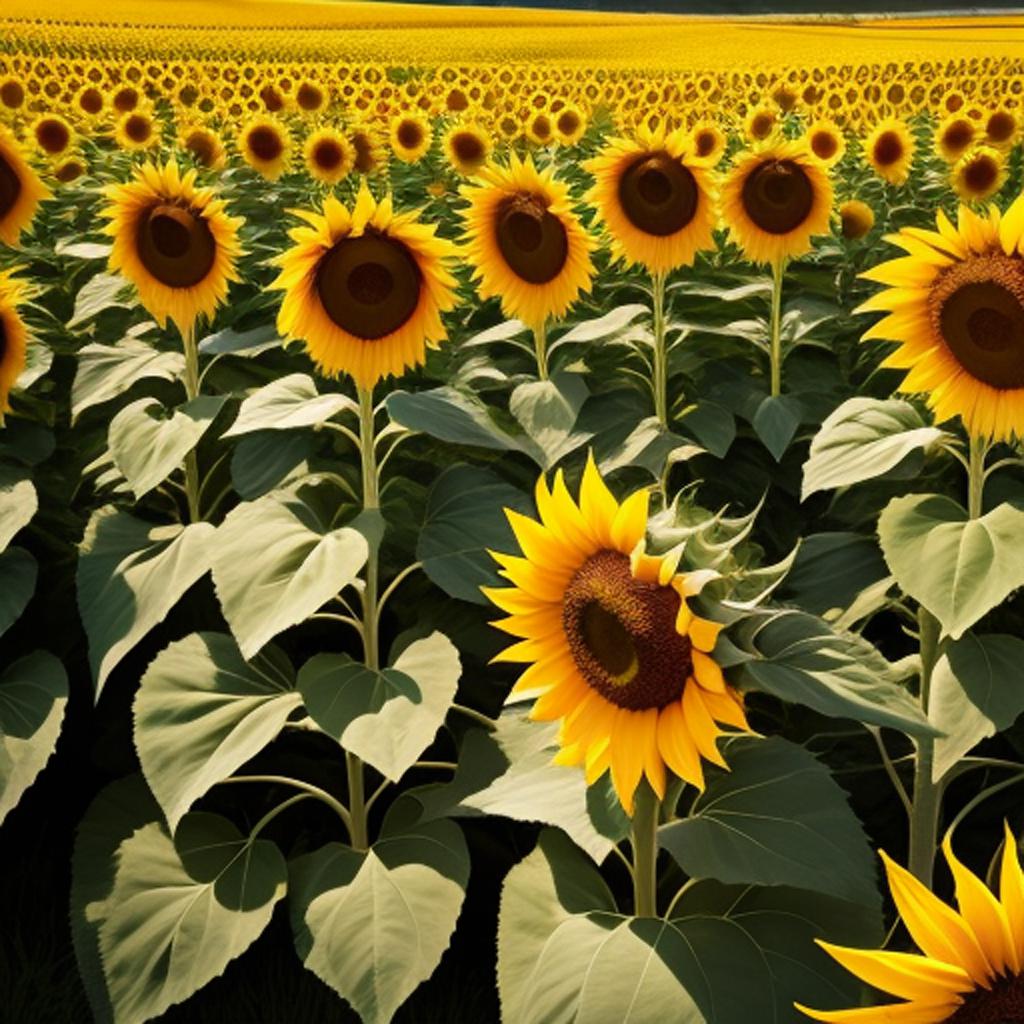 Background, Sunflower field by by @ai_generated