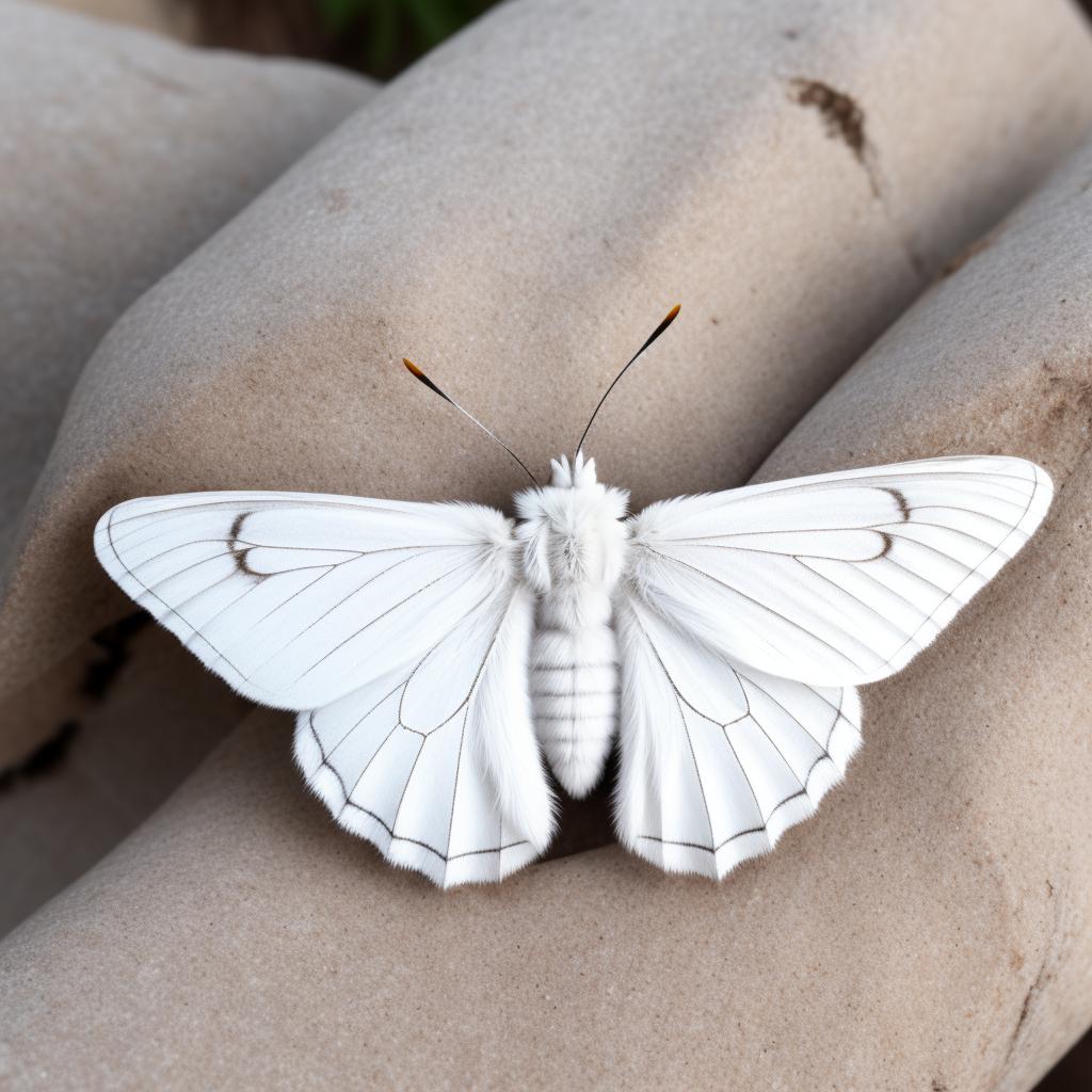 White moth by @samanthamahan by @ai_generated