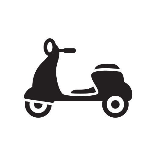 Delivery, moped, retro icon