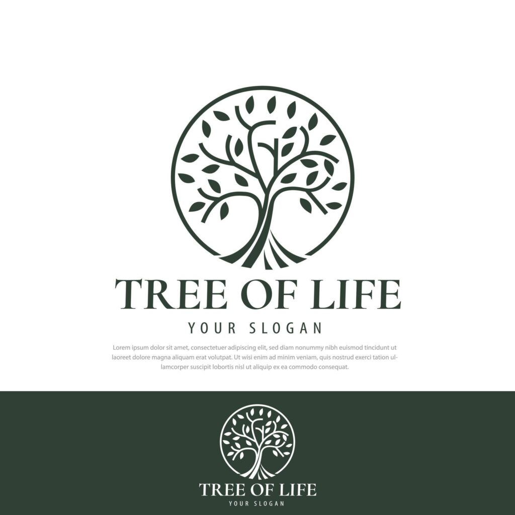 Abstract tree logo premium leaf symbol tree of life circle illustration.can be used for cosmetic business,spa,icons,symbols Stock Free