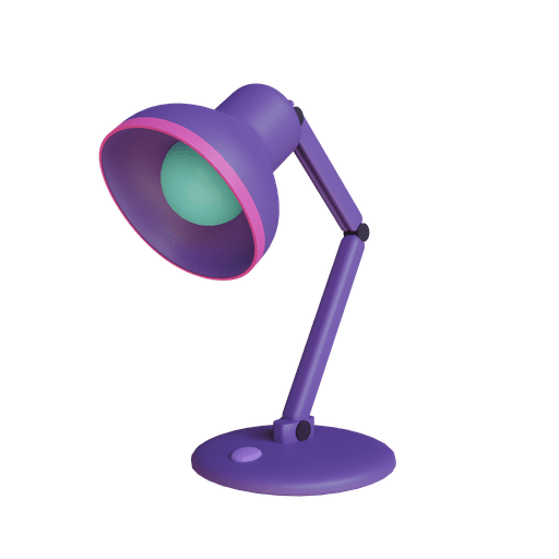 Study lamp, lamp, light 3D illustration