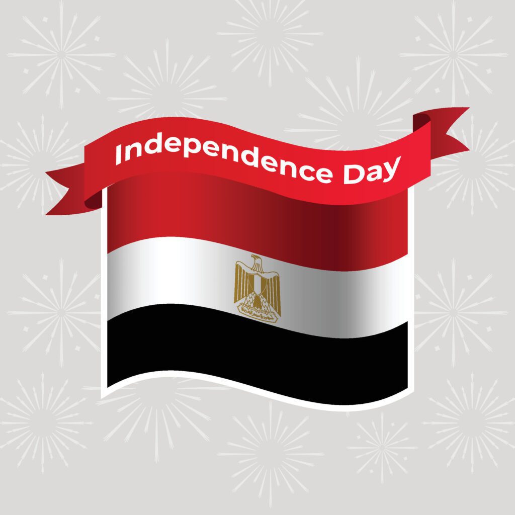 Egypt Wavy Flag Independence Day Banner Background Free Vector