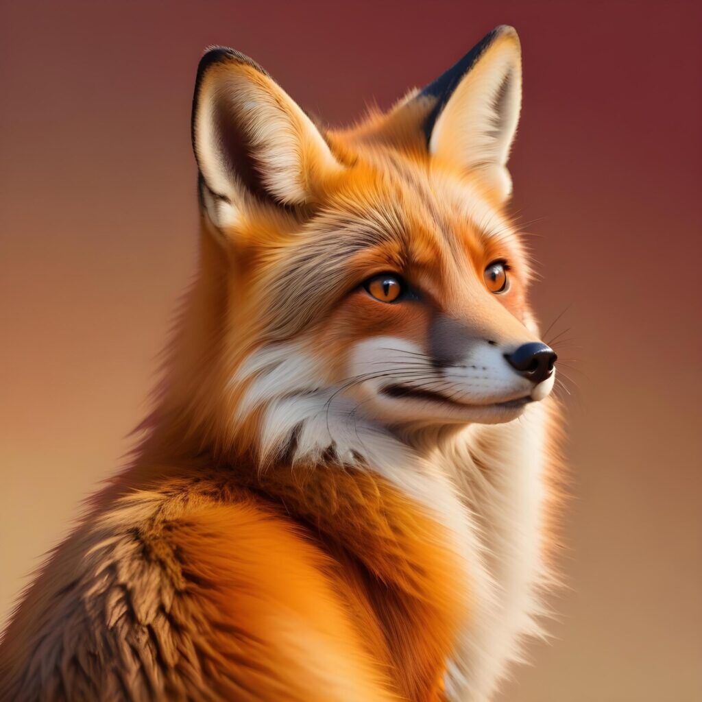 fox realistic plain background Stock Free