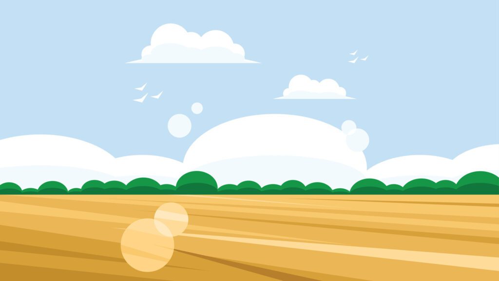 Green field with clear sky background Free Vector