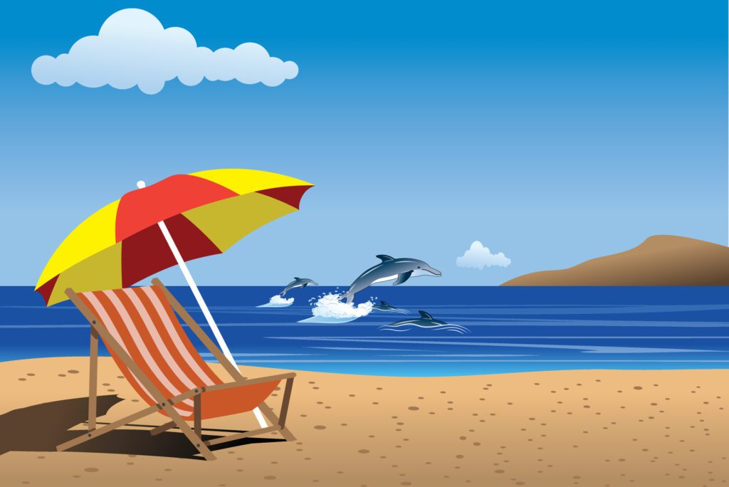 background of sea shore summer day Free Vector