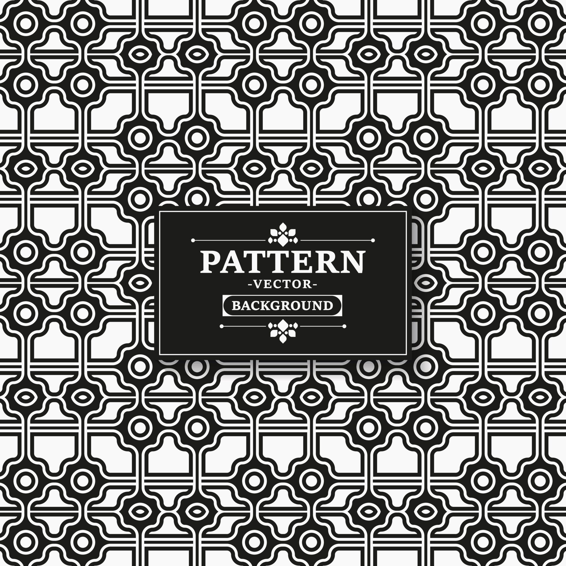 black ornament line pattern background Free Vector