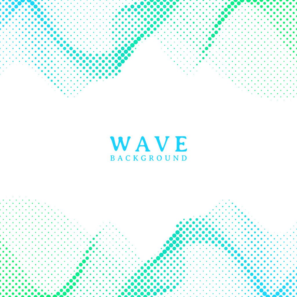 Abstract wavy colorful gradient dots halftone background Free Vector