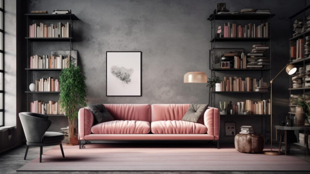 Modern interior of living room with sofa. Illustration Stock Free