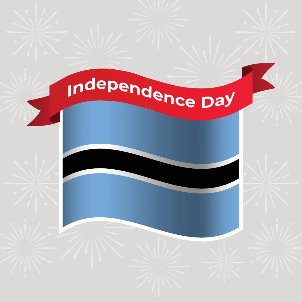 Botswana Wavy Flag Independence Day Banner Background Free Vector