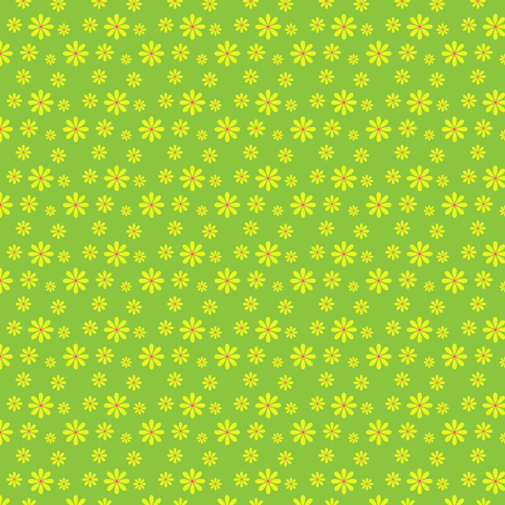 Yellow flower seamless pattern on green background. Free Vector