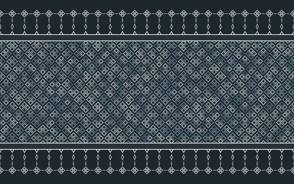 Ikat small geometric traditional style with blue grey color seamless pattern background. Use for fabric, textile, decoration elements. Free Vector