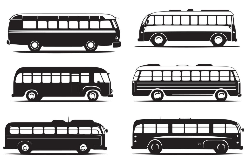 Set of bus icon illustration. Isolated on white background Stock Free