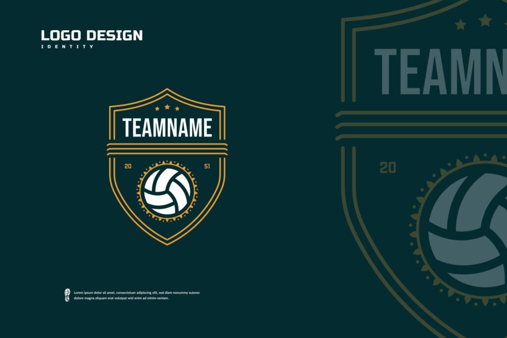 Volleyball Badge Logo, Sport Team Identity. Volleyball tournament design template, E-Sport badge vector illustration Stock Free