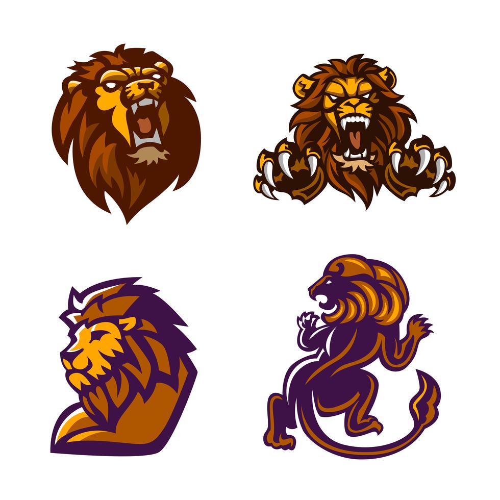 Lion, Mascot logo set Stock Free