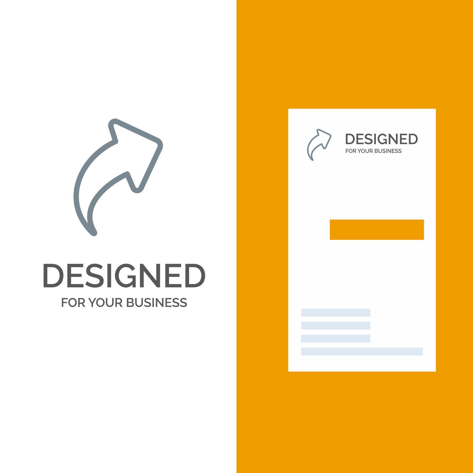 Arrow Up Right Grey Logo Design and Business Card Template Stock Free