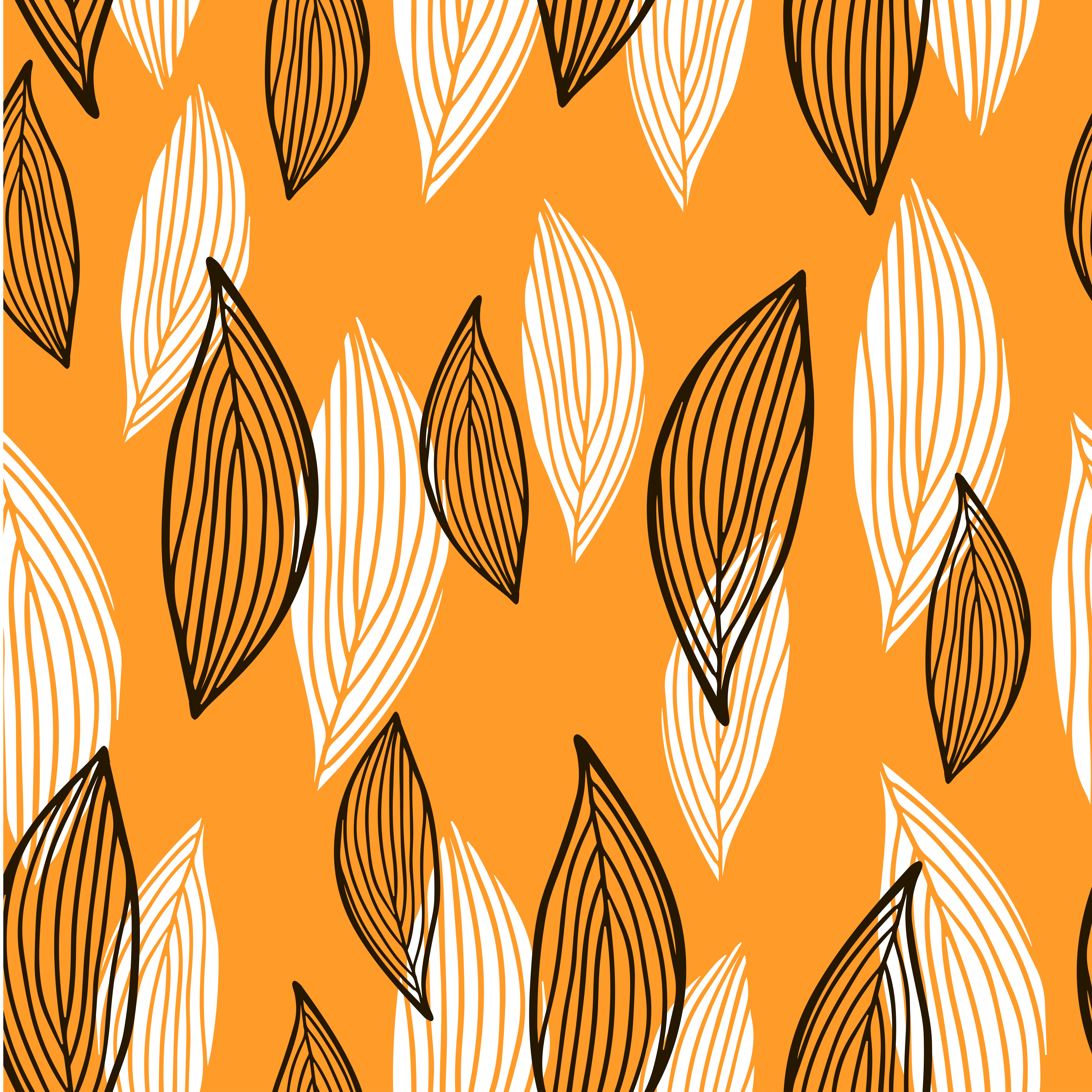 Floral seamless pattern of leaves in flat style. Free Vector