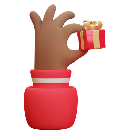 Hand, gift, christmas 3D illustration