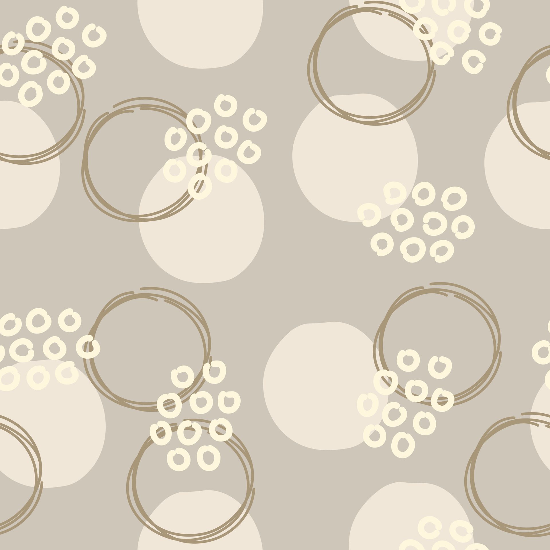 Doodle Circles pattern Free Vector