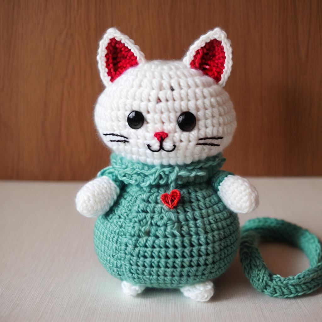 Cute crochet cat by by @ai_generated