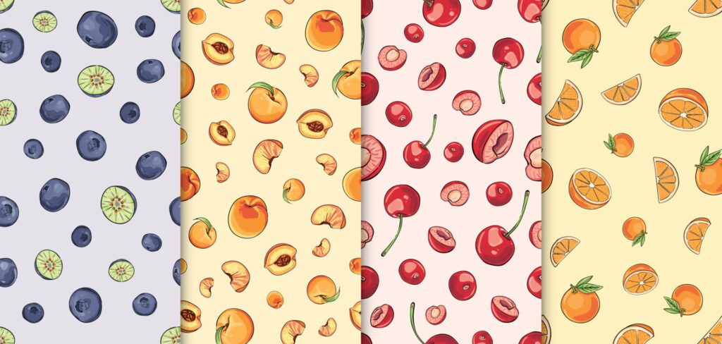 Creative colorful fruit pattern Free Vector