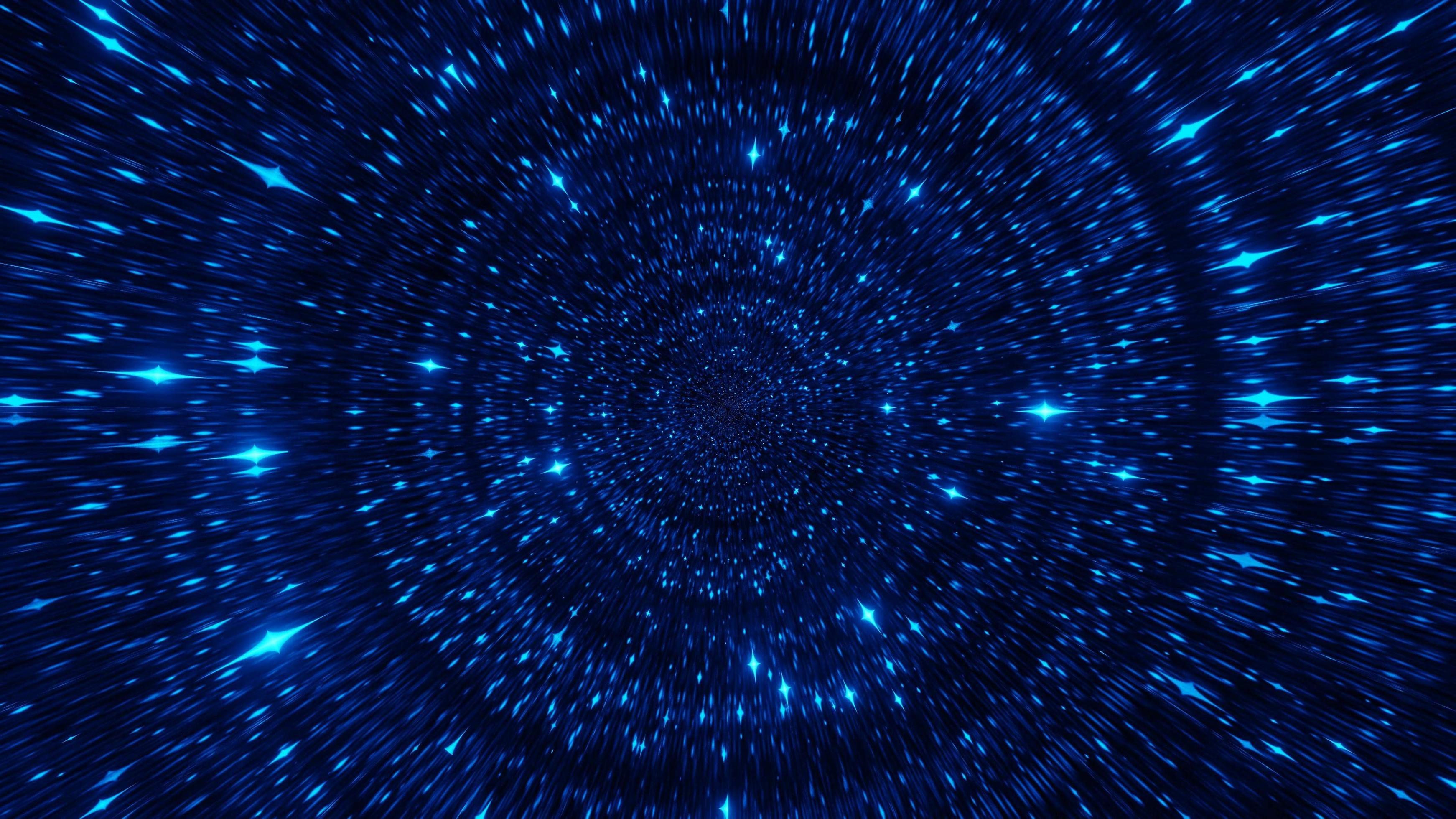 Blue space particles science fiction 3d illustration background wallpaper design artwork Stock Free