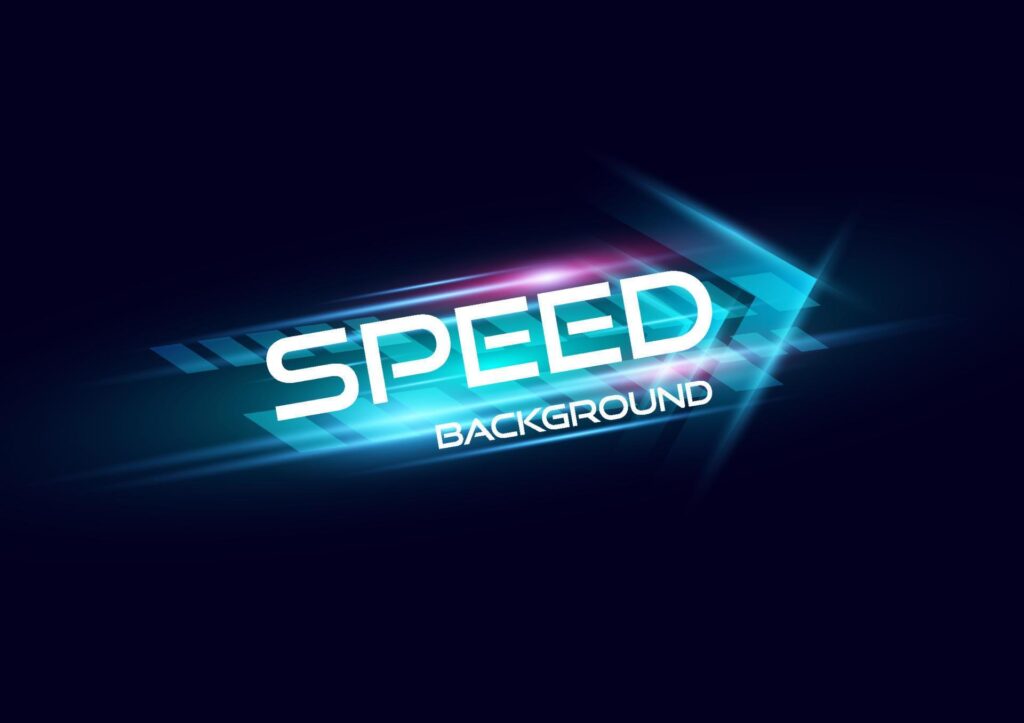 Abstract modern speed light arrow line effect on black background vector illustration Stock Free