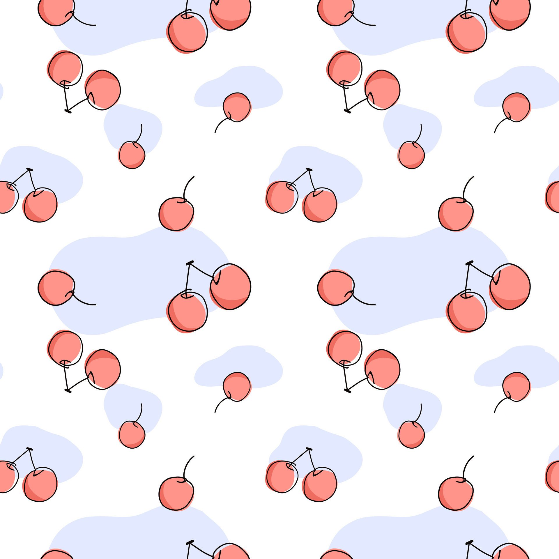 cherry seamless parttern. Pattern for textiles, wrapping paper, wallpapers, backgrounds Free Vector