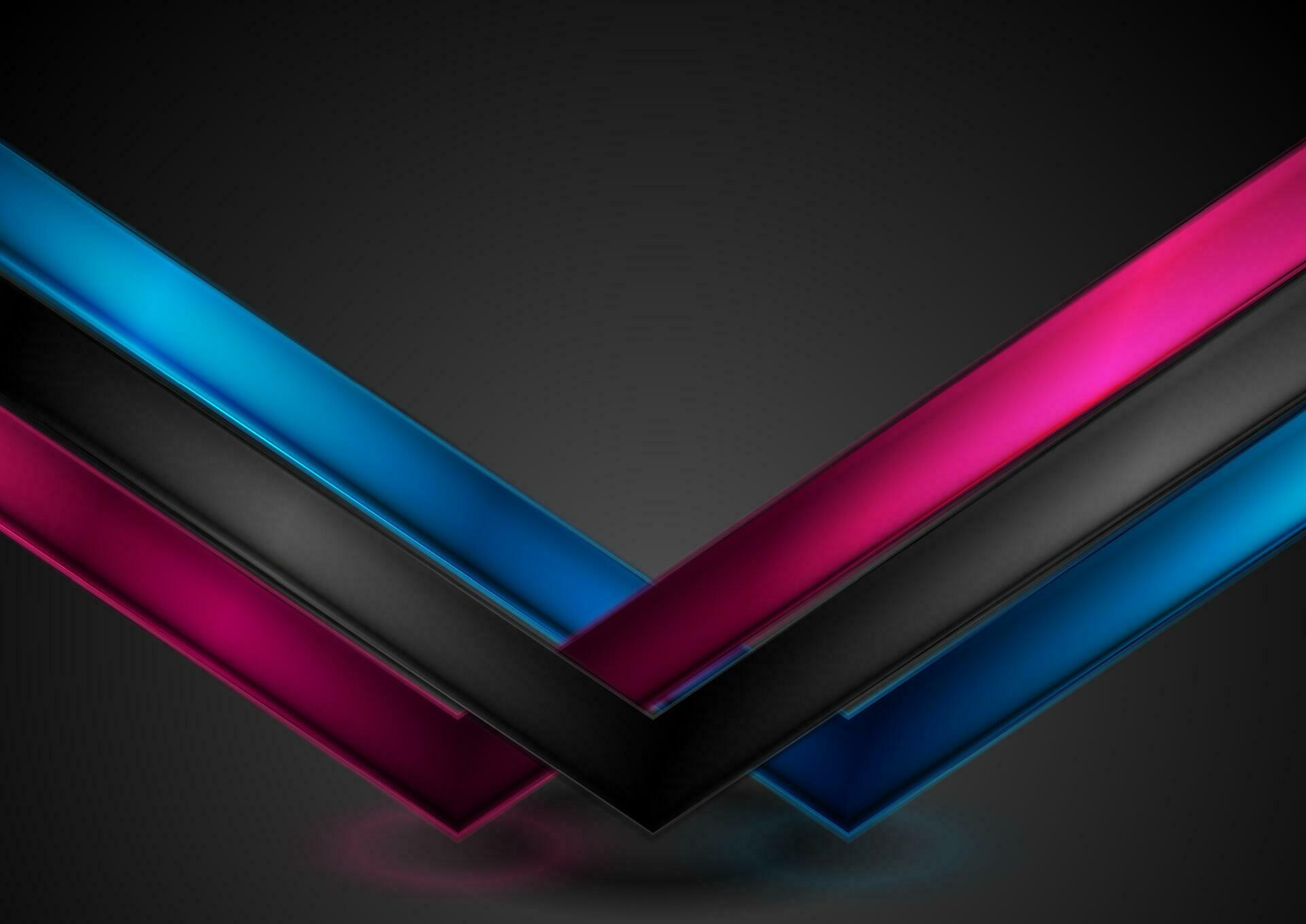 Abstract bright glossy arrows on black background Stock Free