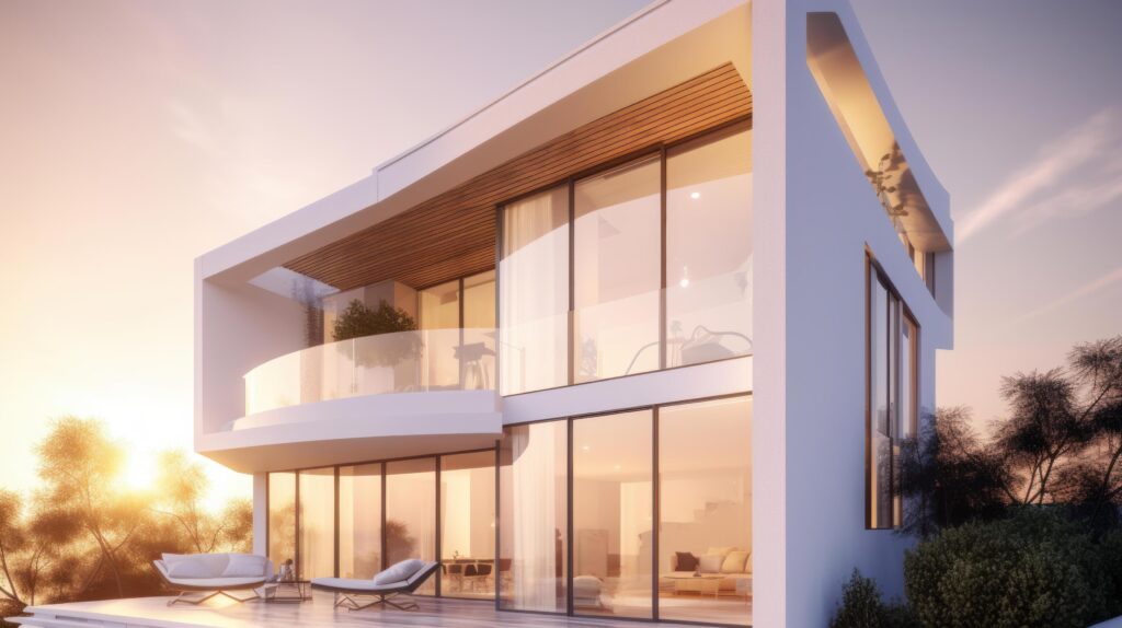 White modern villa. Illustration Stock Free