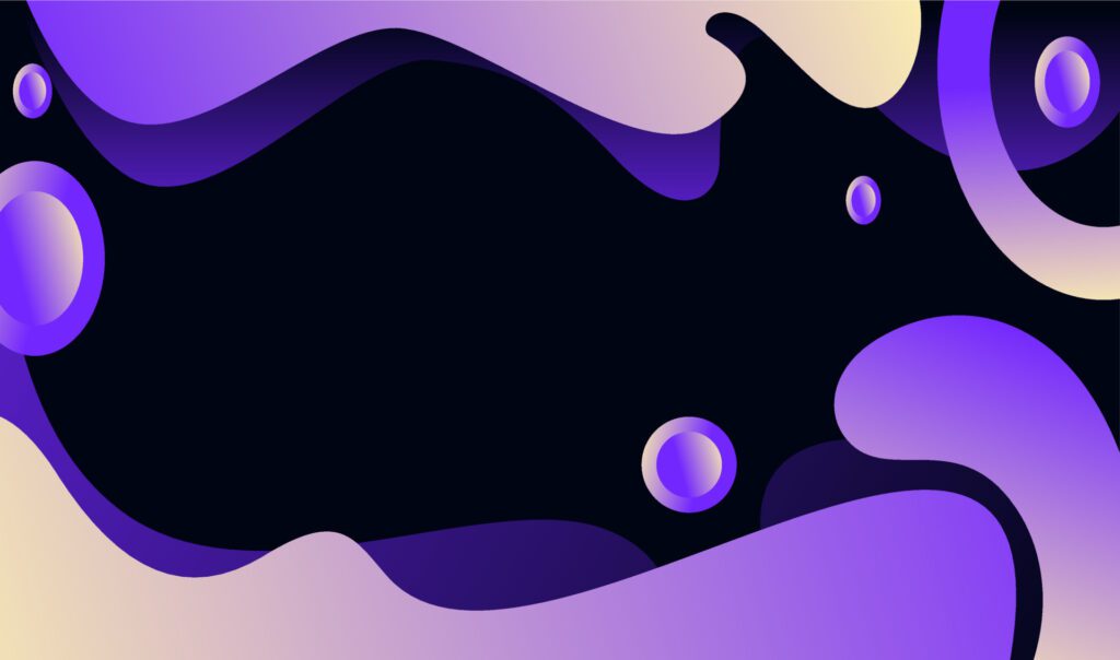 Gradient fluid background purple design layout for banner or poster. Cool fluid vector pattern with moving purple shapes Free Vector and Free SVG