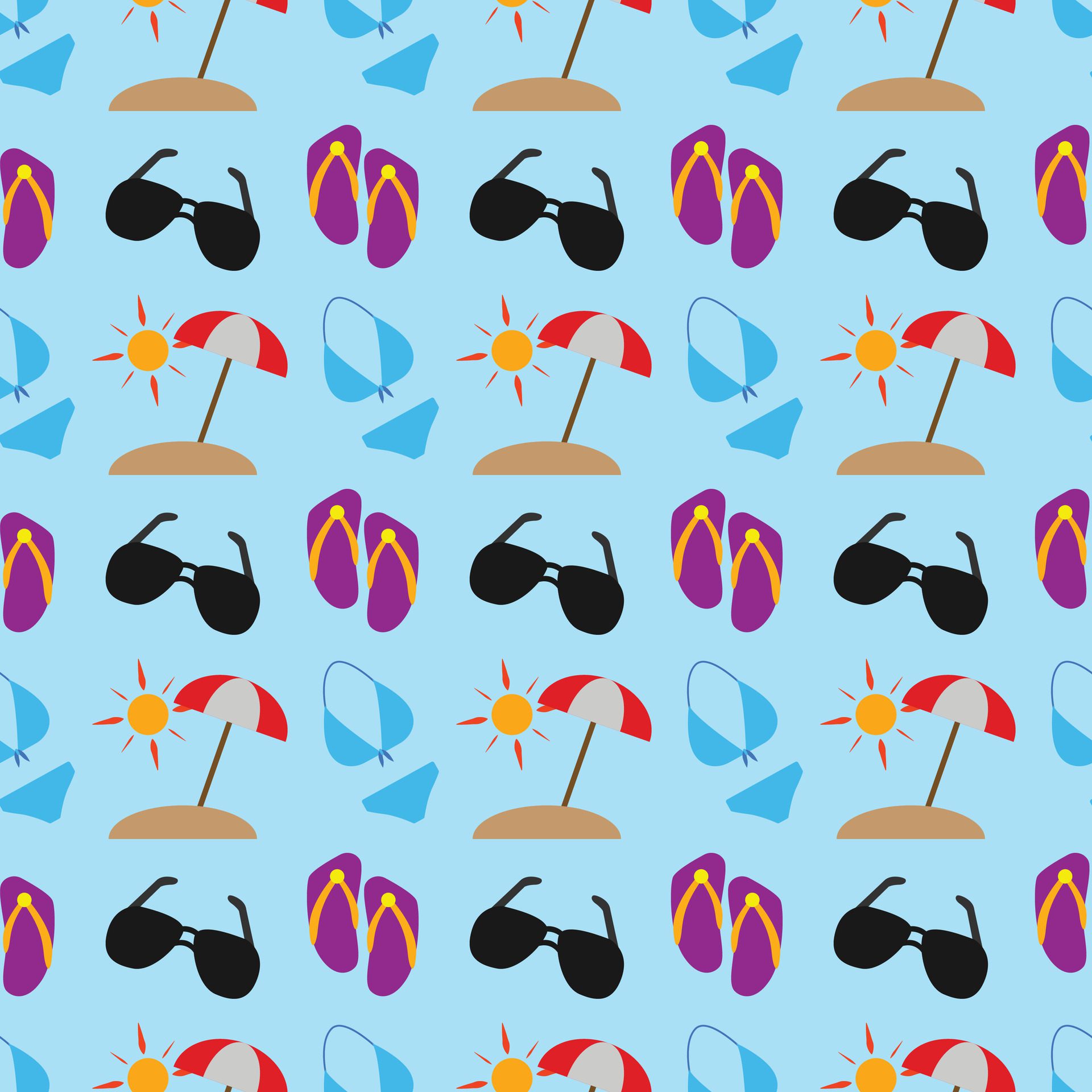 Ready For Summer Seamless Pattern Design Free Vector