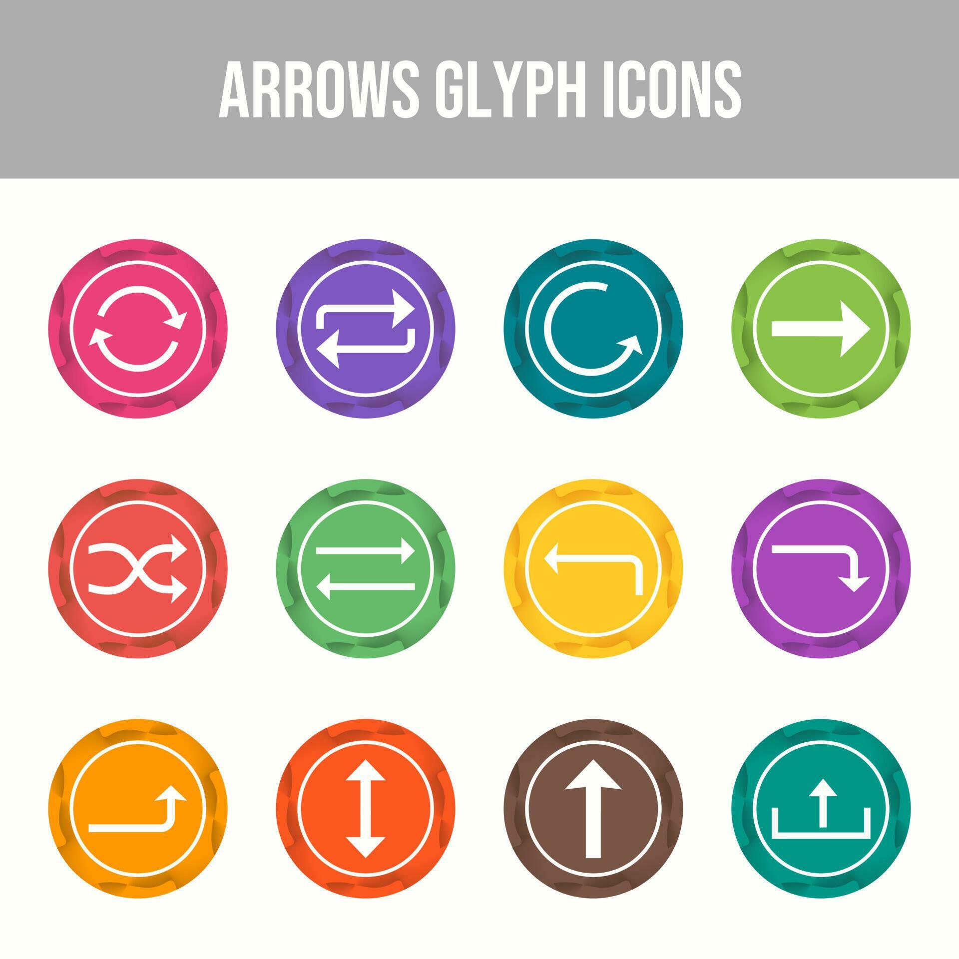 Beautiful Arrows vector icon set Stock Free