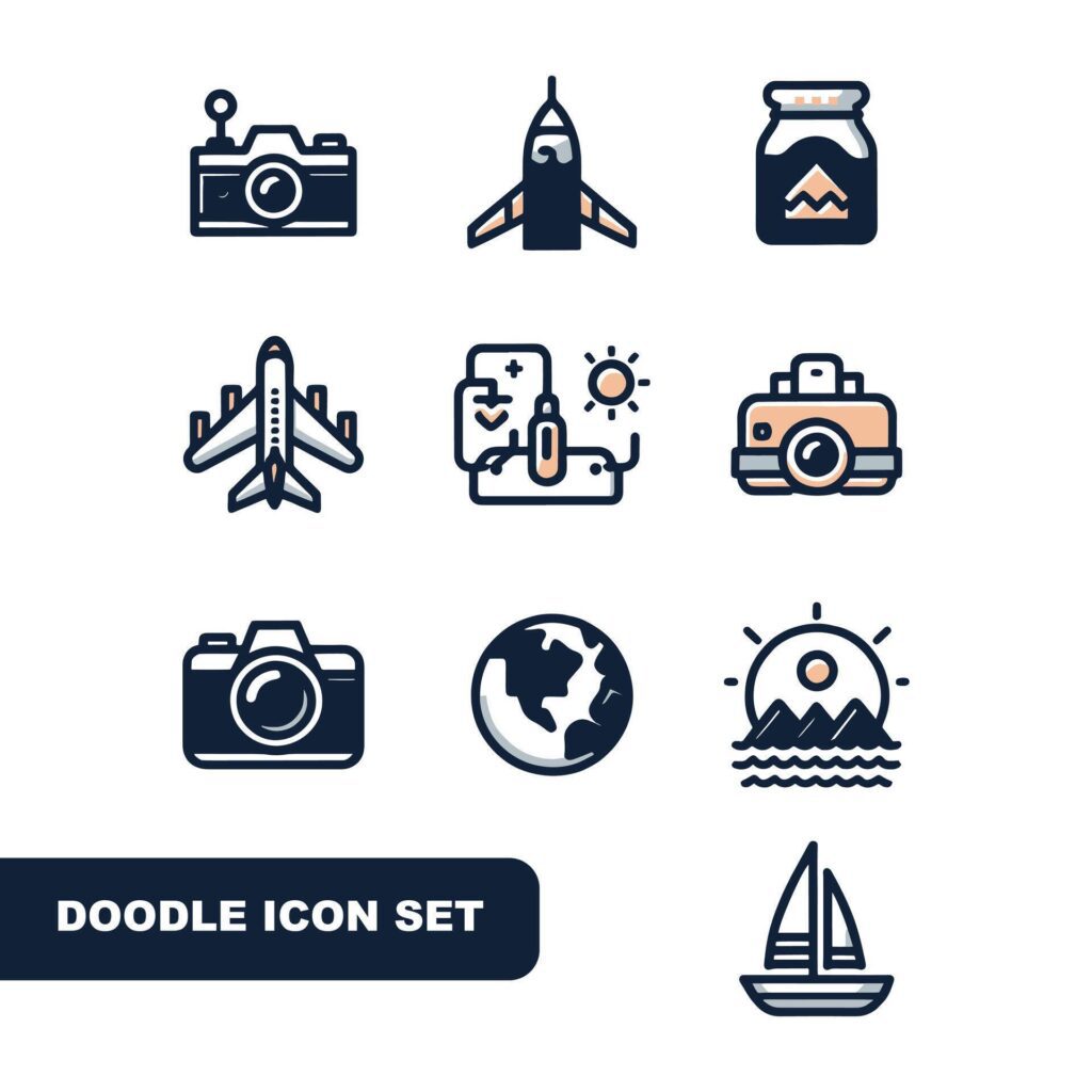 Travel Doodle Icon Stock Free