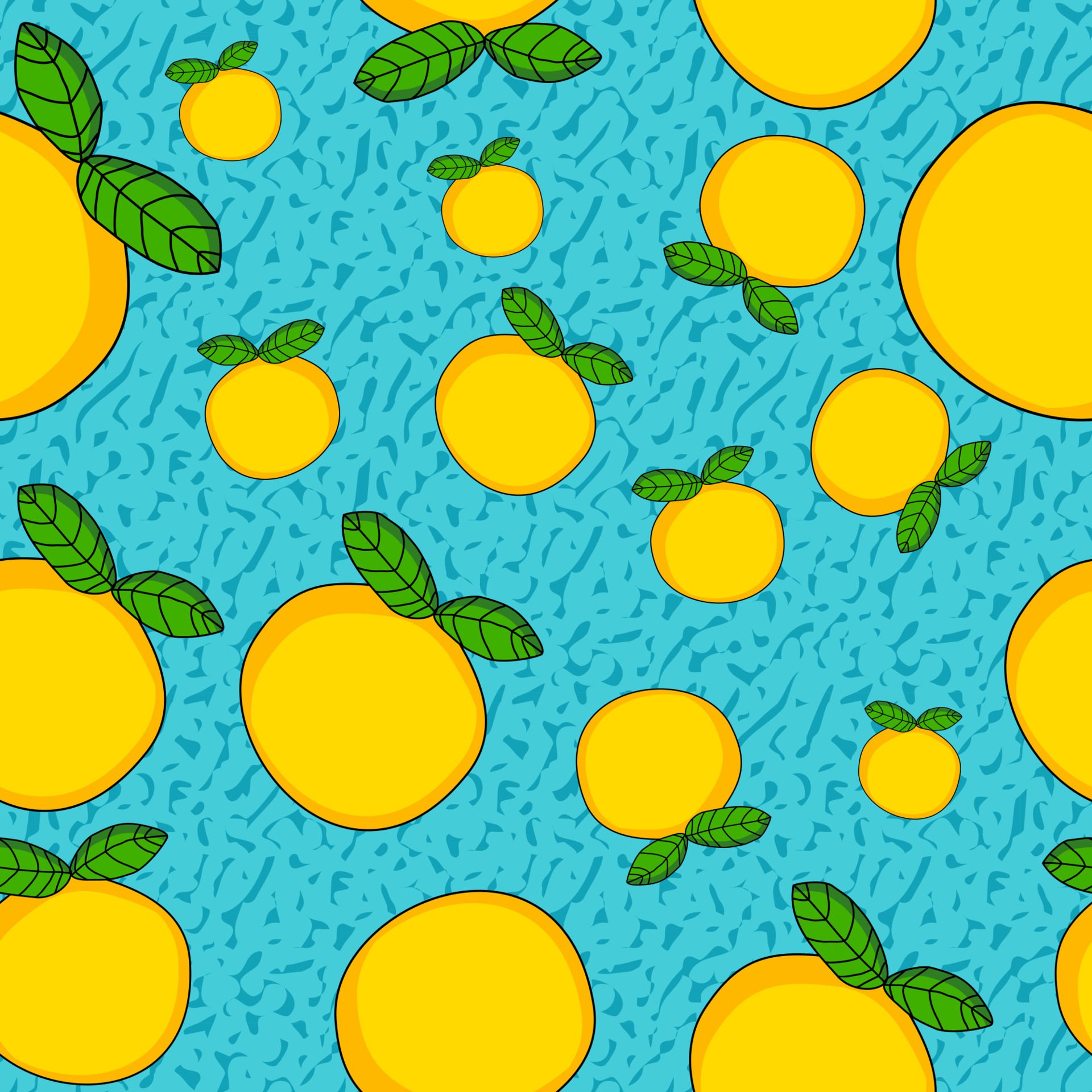 Seamless pattern of orange doodle Free Vector