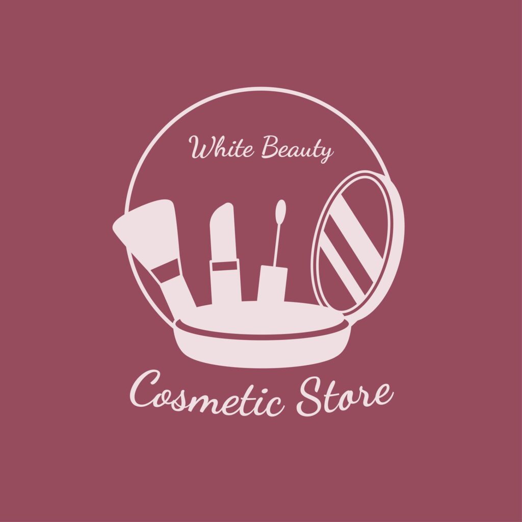 White beauty store logo cosmetics Stock Free