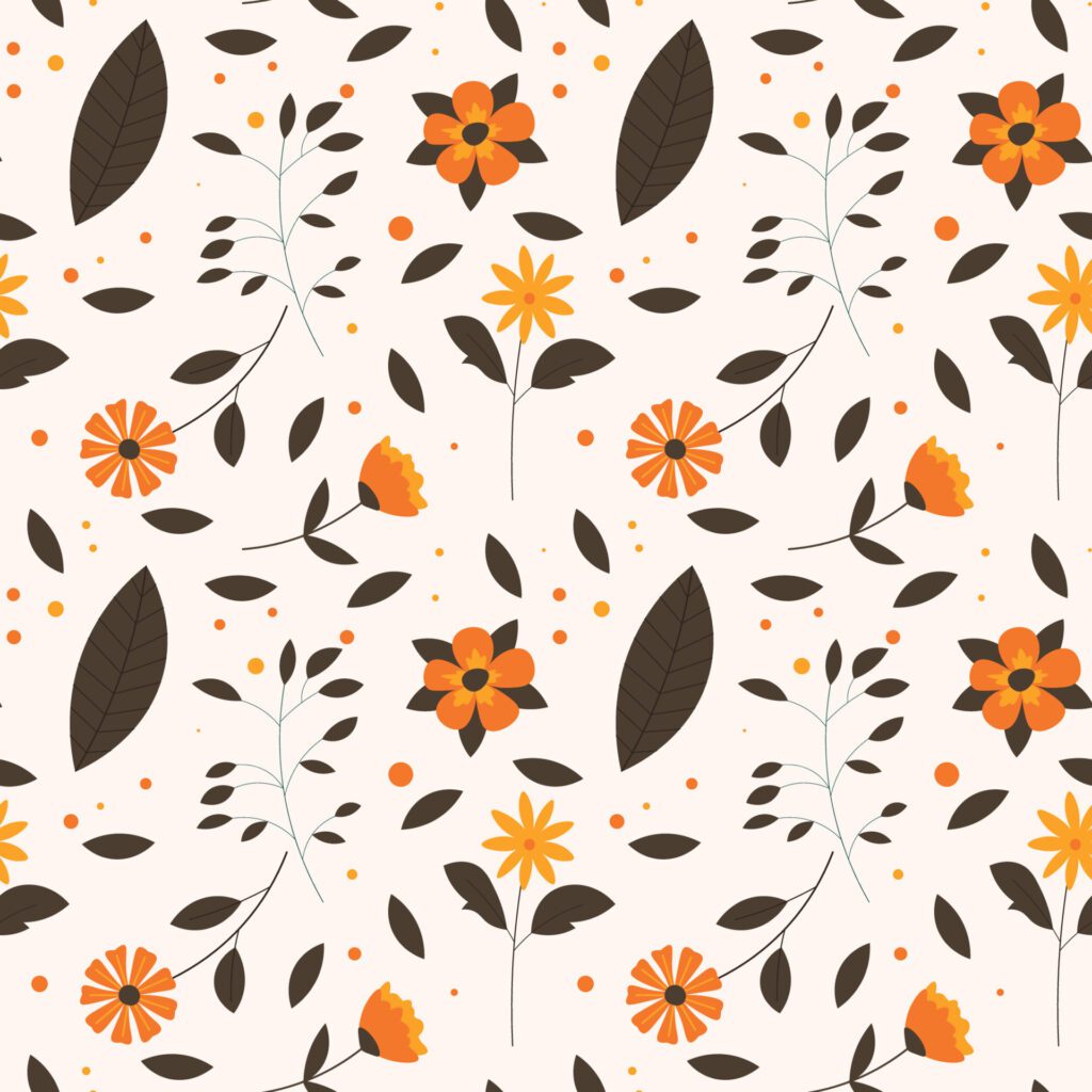 Floral shape seamless pattern. Free Vector