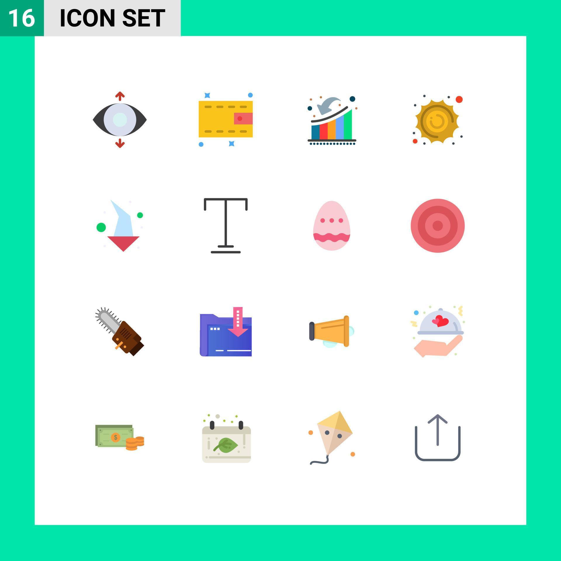 Set of 16 Modern UI Icons Symbols Signs for direction arrow downfall space astronomy Editable Pack of Creative Vector Design Elements Stock Free and Free SVG