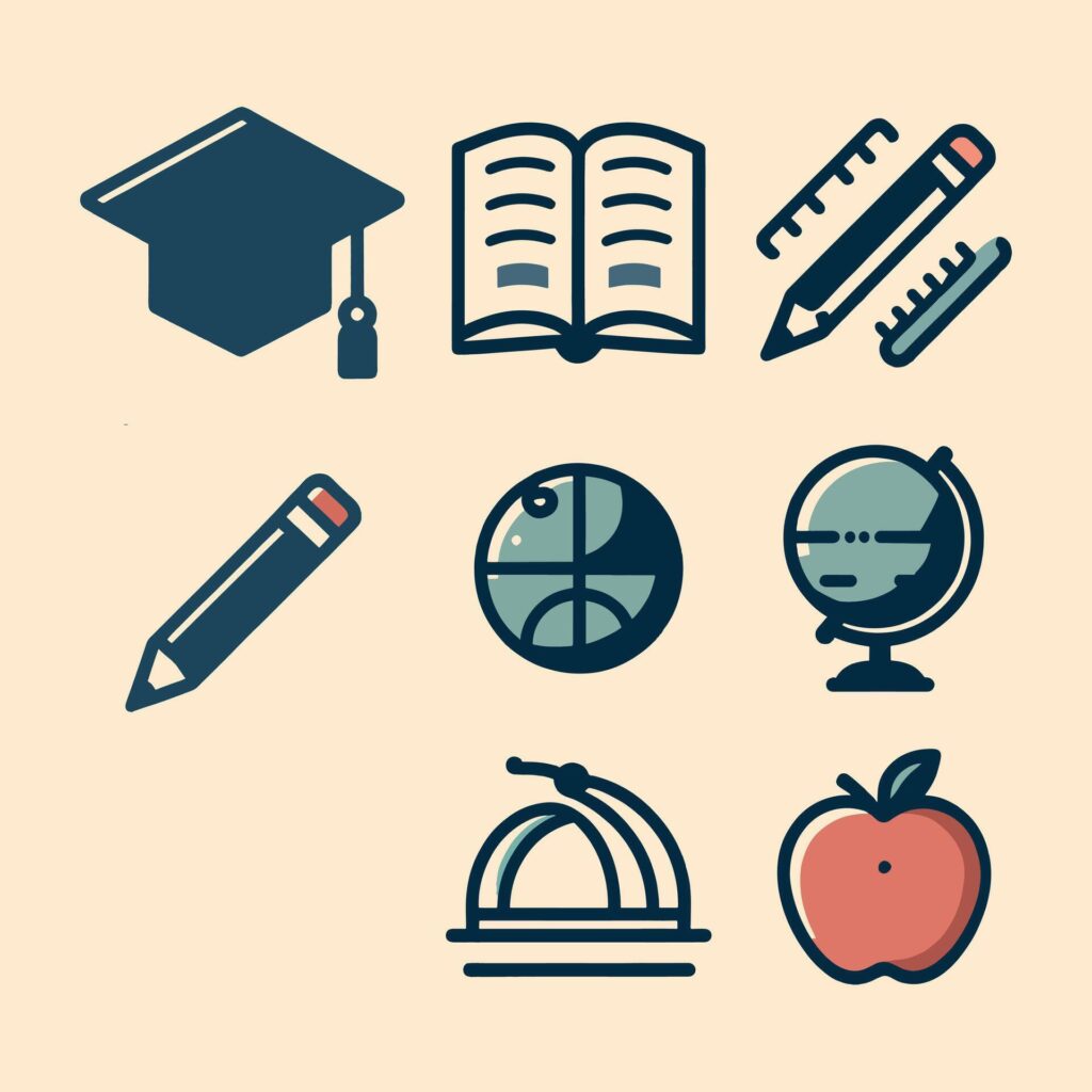 Educational Icon Set Stock Free