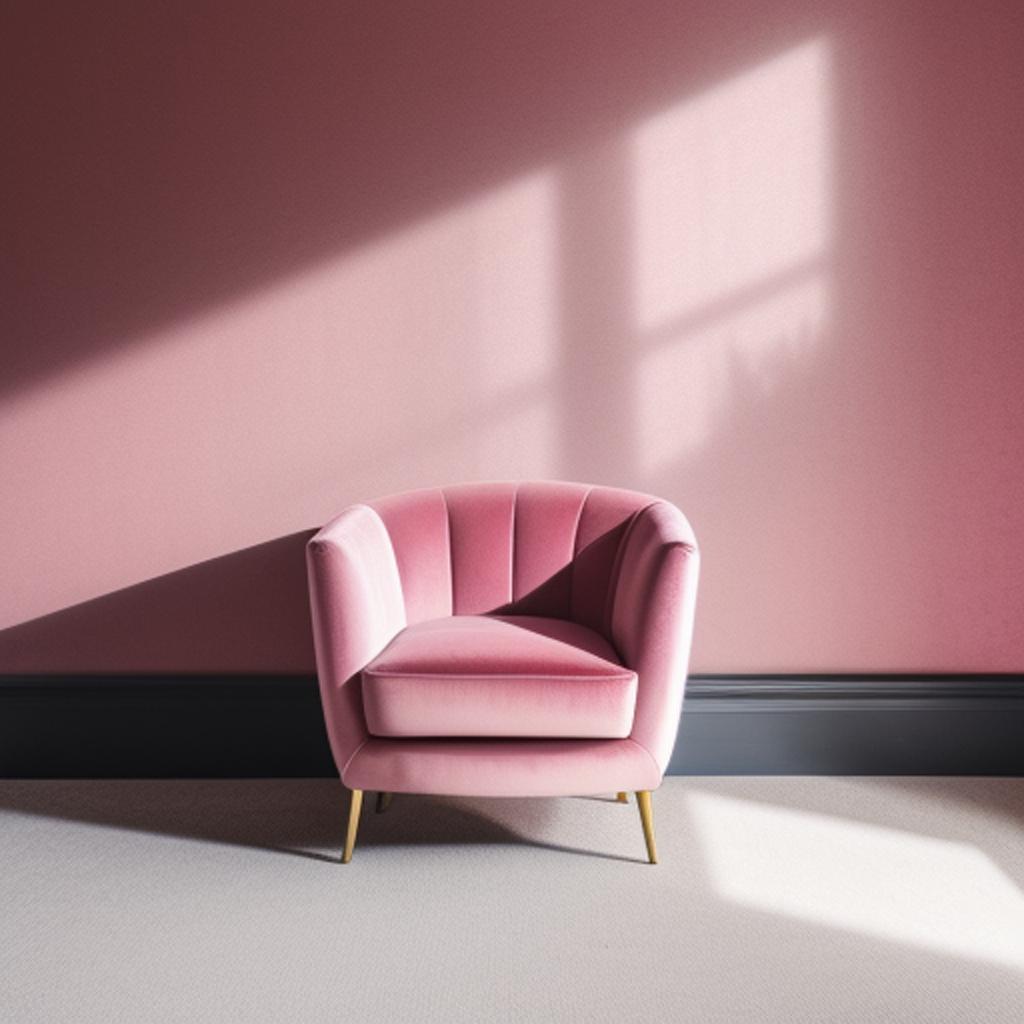 Light pink velvet seat, by @ai_generated