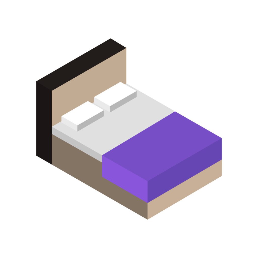 Bed Icon On Background Free Vector