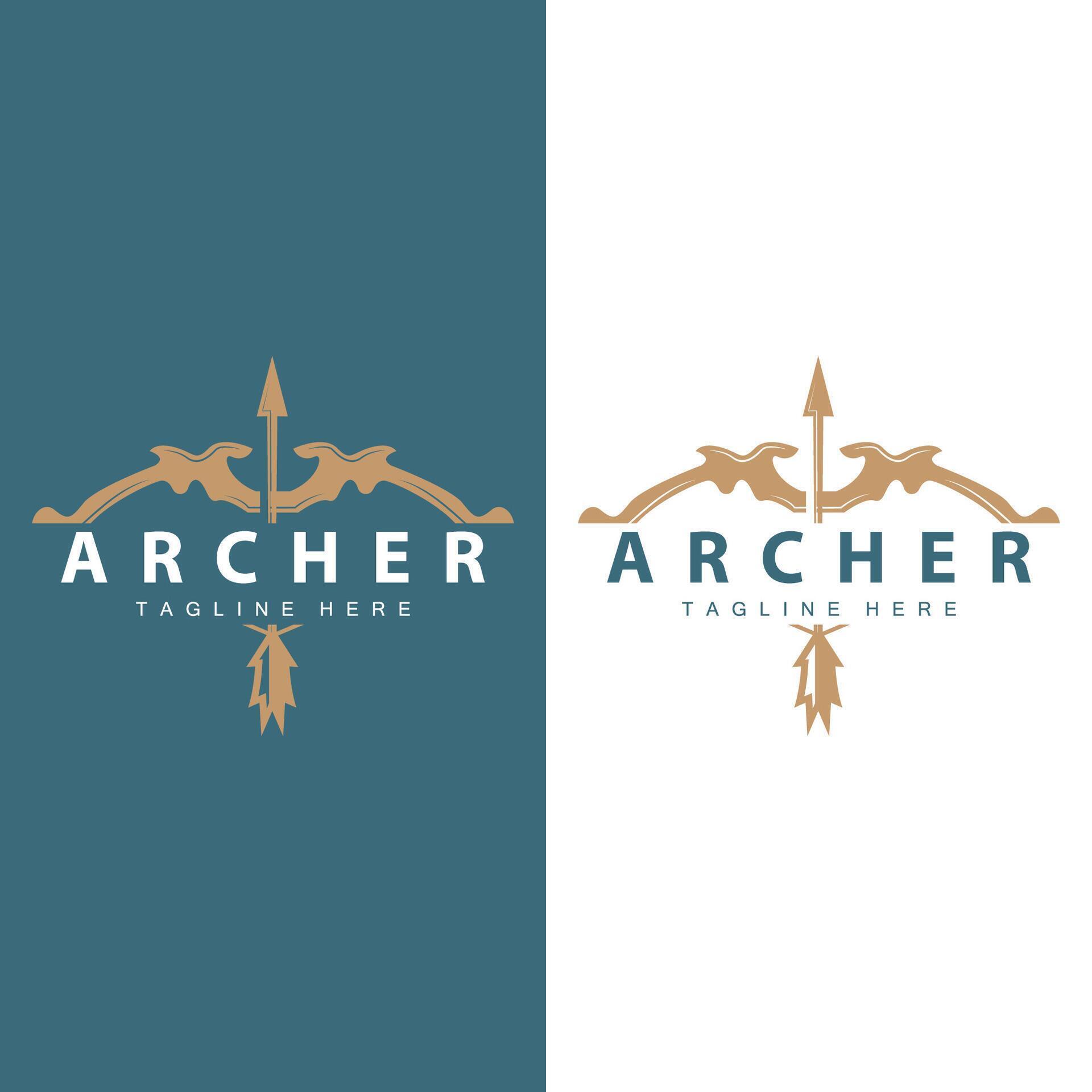 Archer logo vector vintage design old inspiration archer tool arrow template brand Stock Free