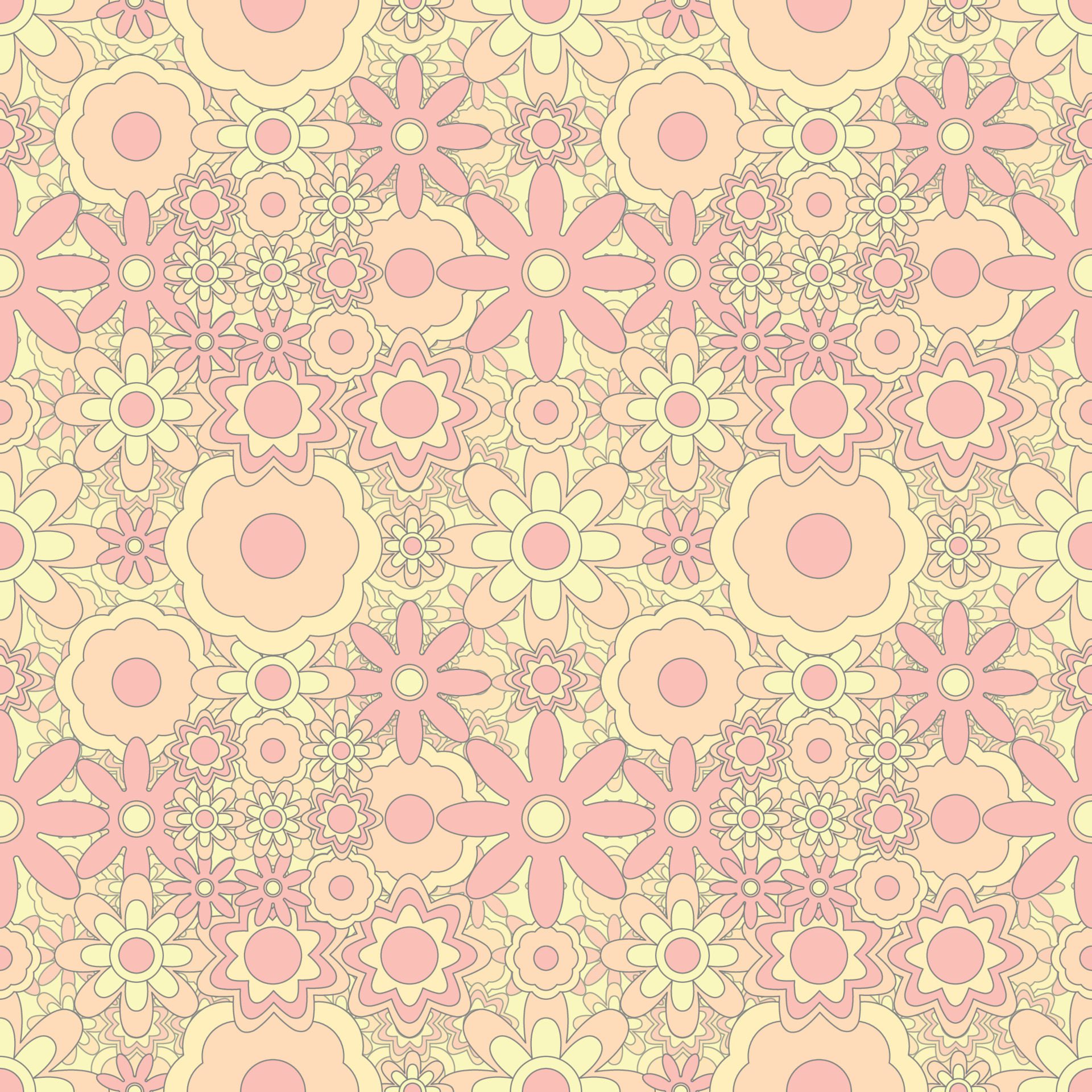 Abstract seamless groovy flower background. Free Vector