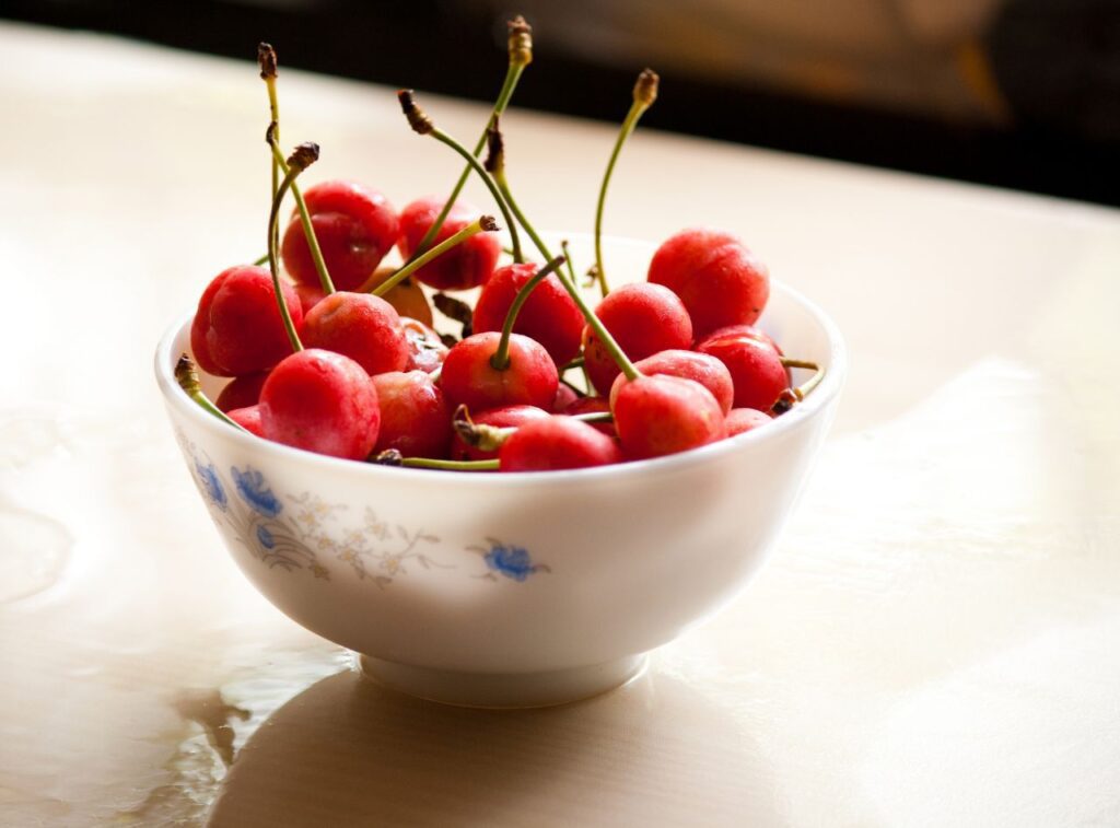 Cherry Fruit Bowl Stock Free