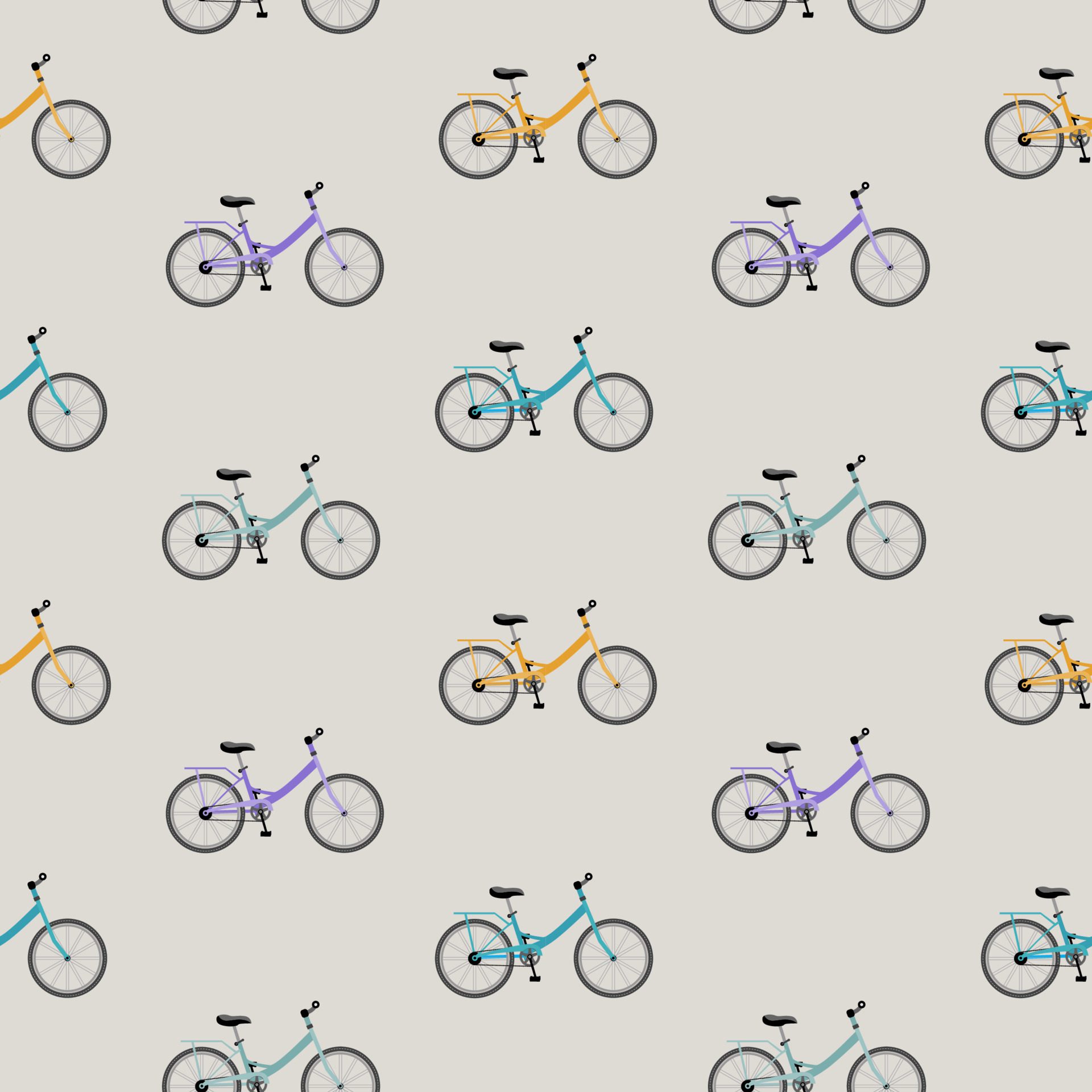 Bicycle Seamless Pattern Background. Vector Illustration Free Vector