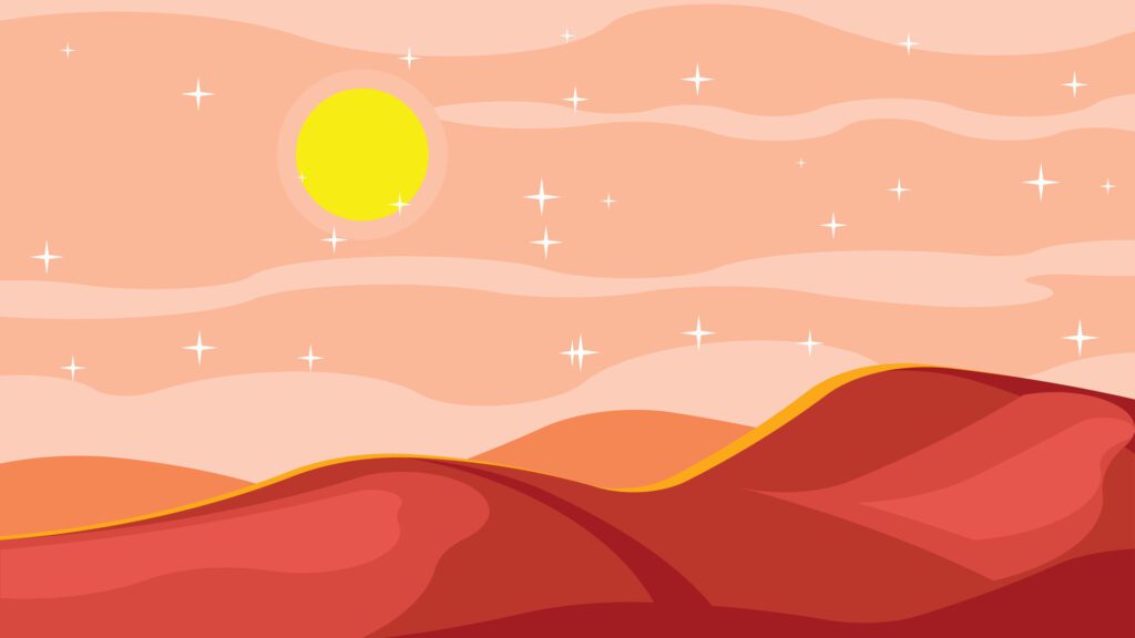 Desert nature landscape background illustration Free Vector