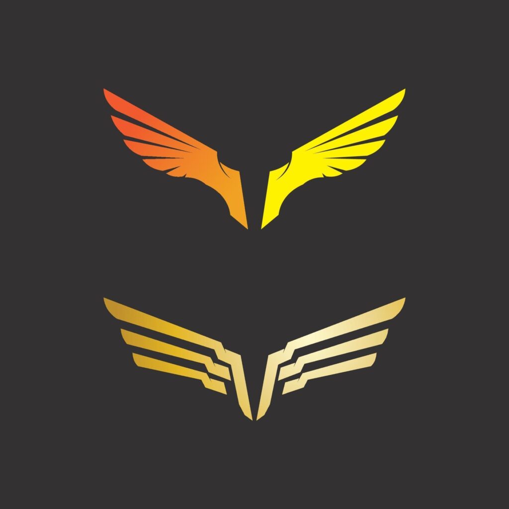 Falcon Logo Template vector wings and font logo design Stock Free