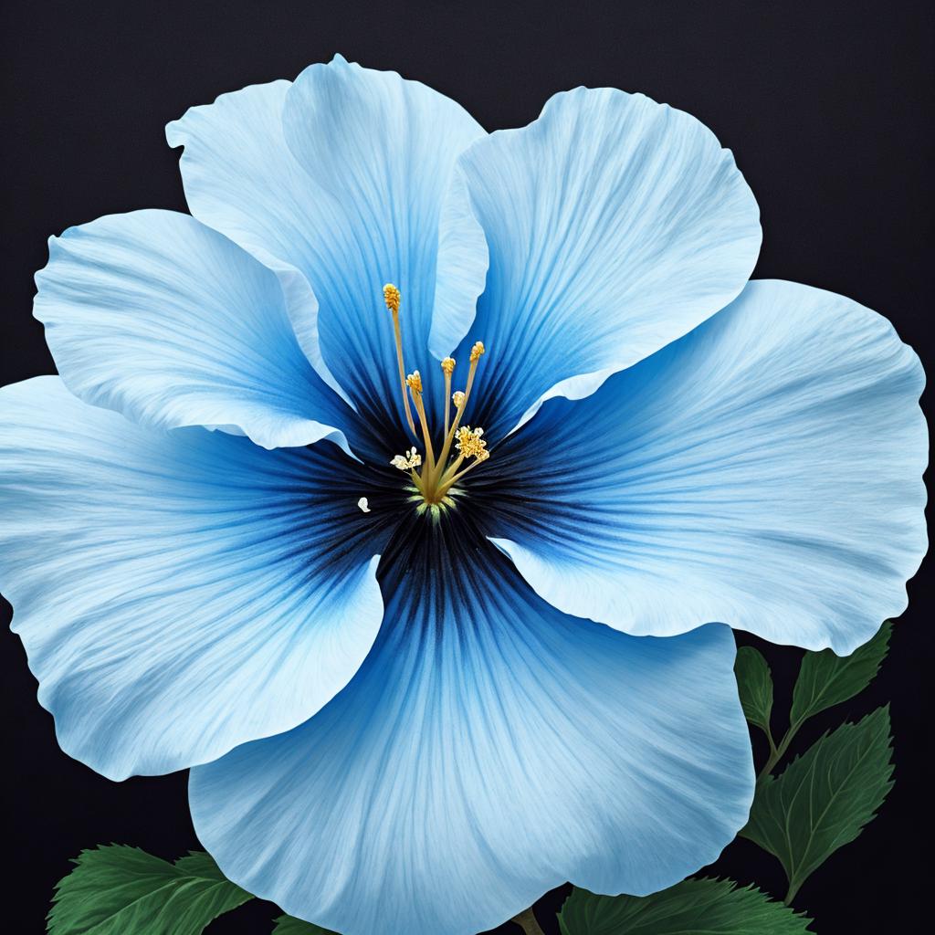 Realistic light blue hibiscus by @ai_generated