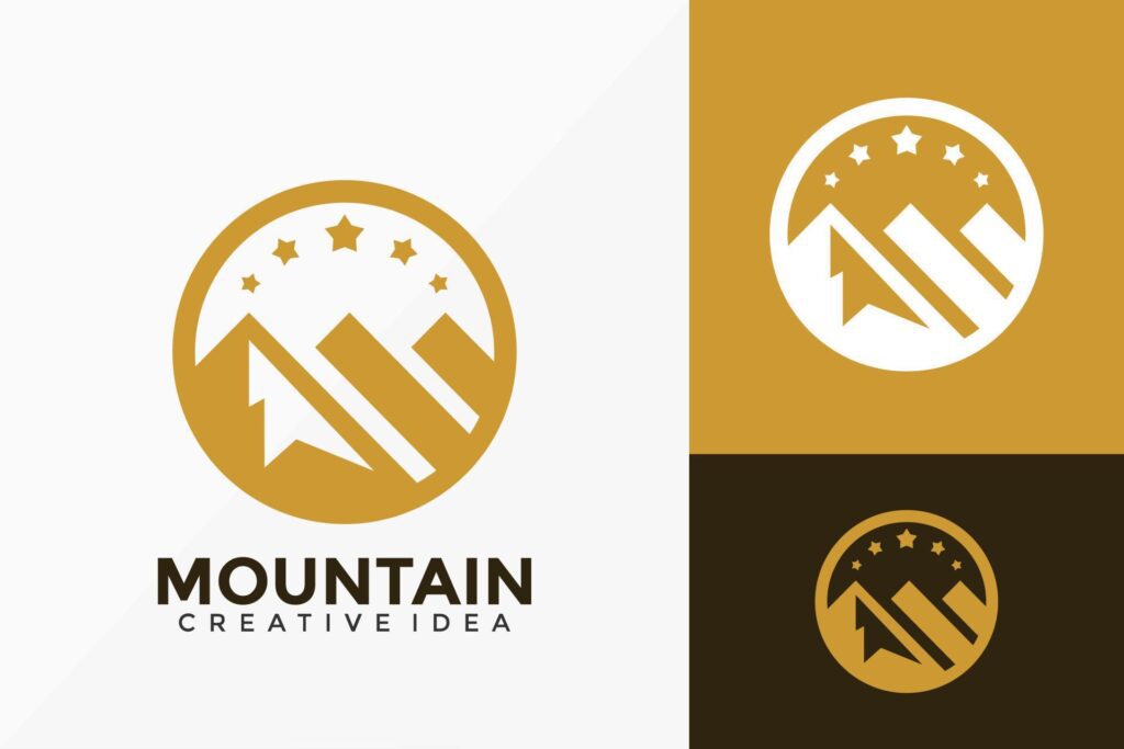 Luxury Mountain Adventure Logo Vector Design. Abstract emblem, designs concept, logos, logotype element for template. Stock Free