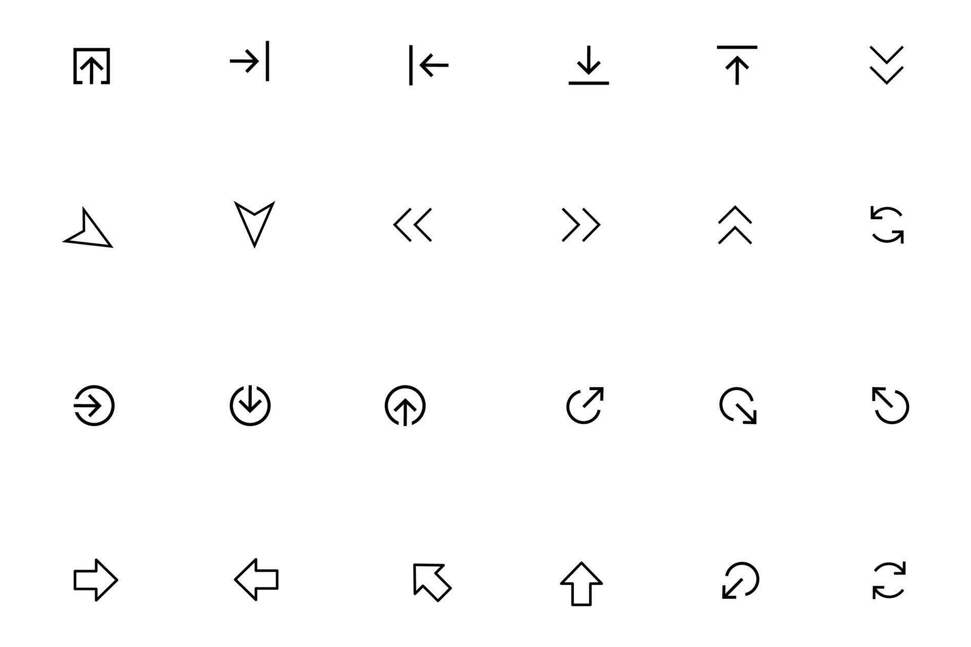 Black vector arrow icon collection illustration Stock Free