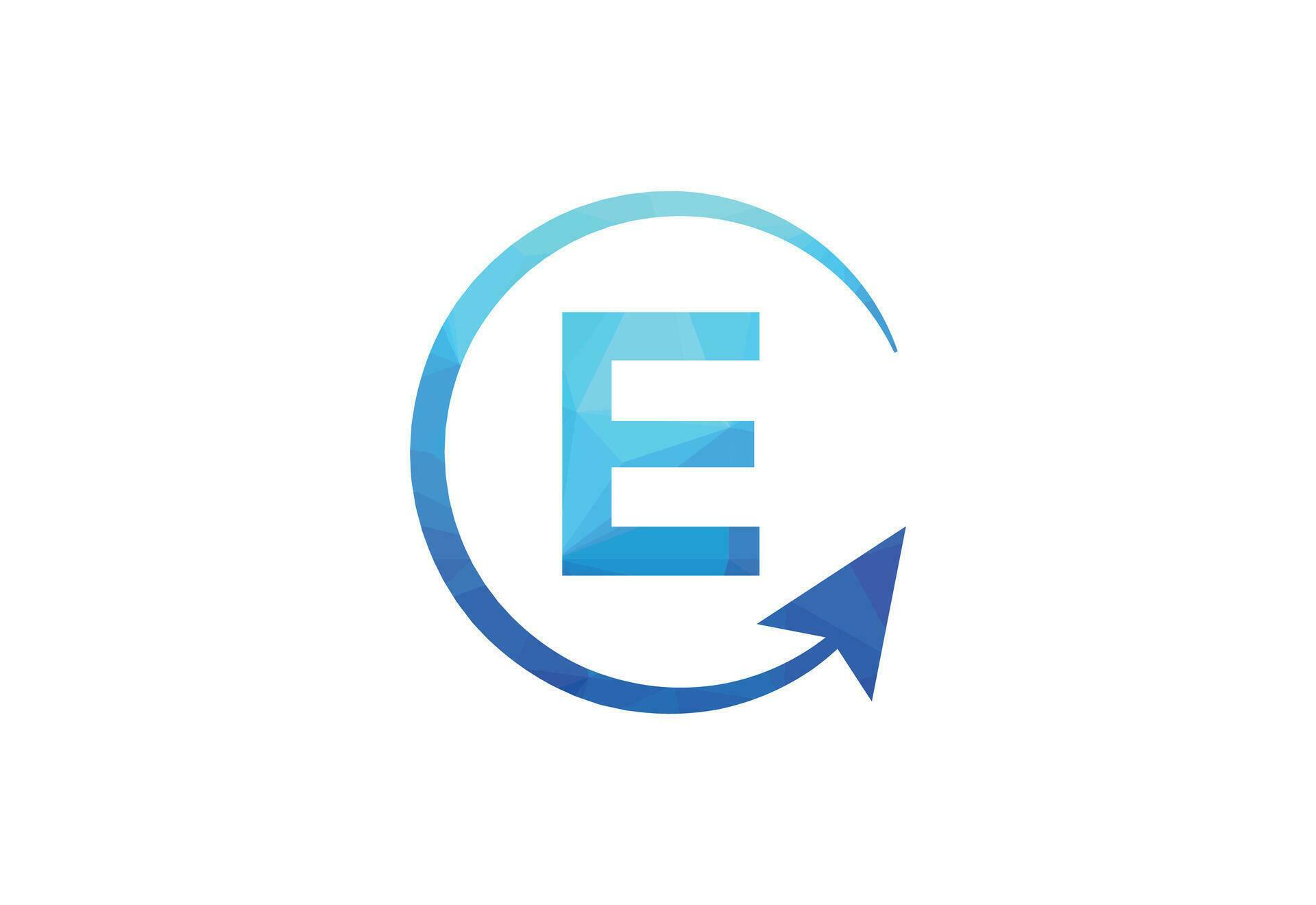 Business letter E with arrow chart logo vector icon illustration Stock Free